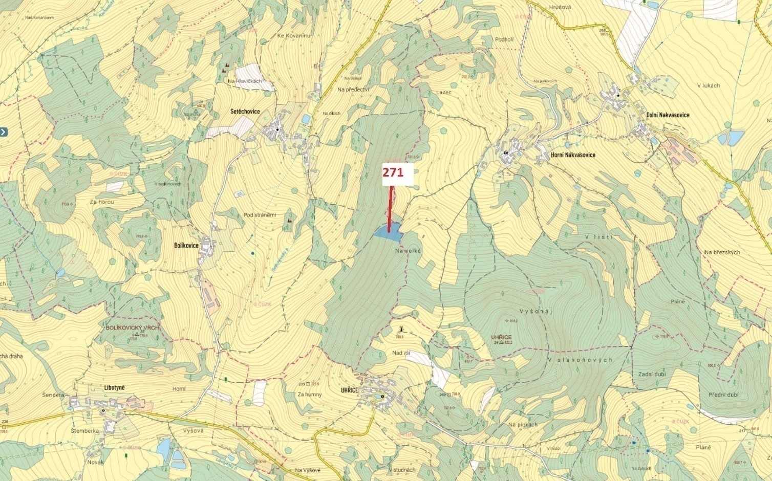 Lesní pozemek o výměře 8 937 m2, podíl 1/1, k.ú.