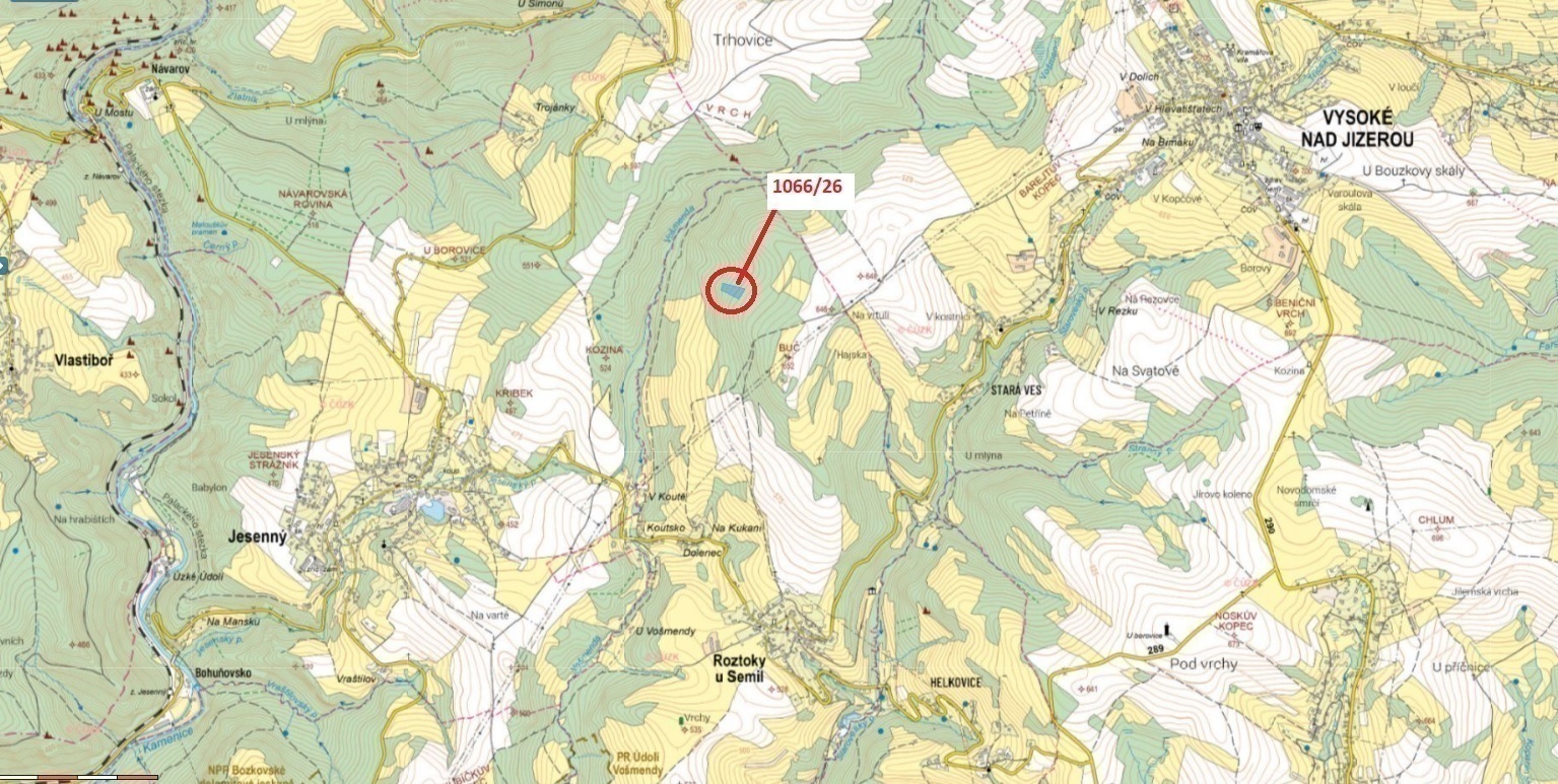 Lesní pozemek o výměře 5 907 m2, podíl 14/15, k.ú.