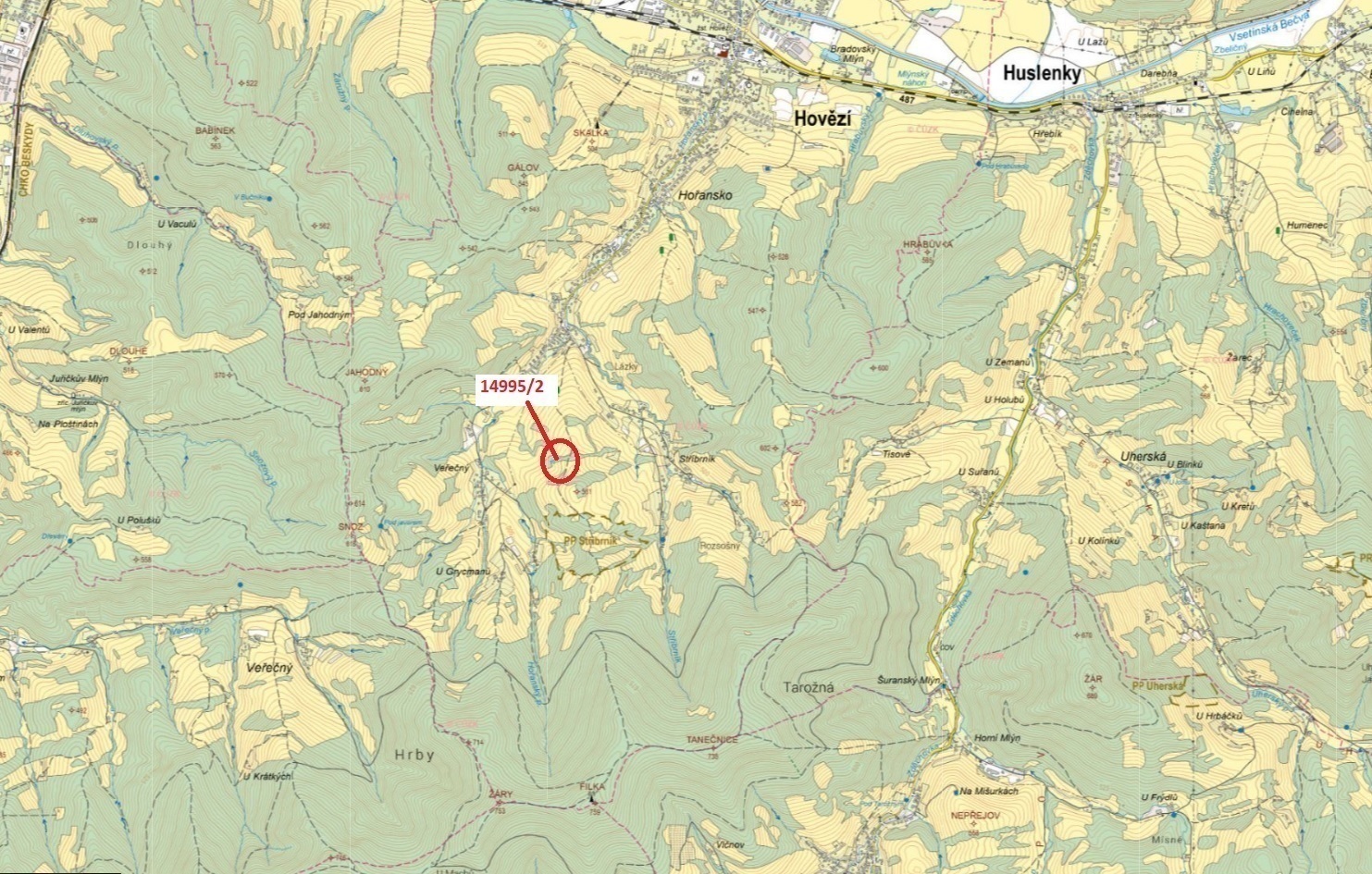 Lesní pozemek o výměře 330 m2, podíl 1/1, k.ú.