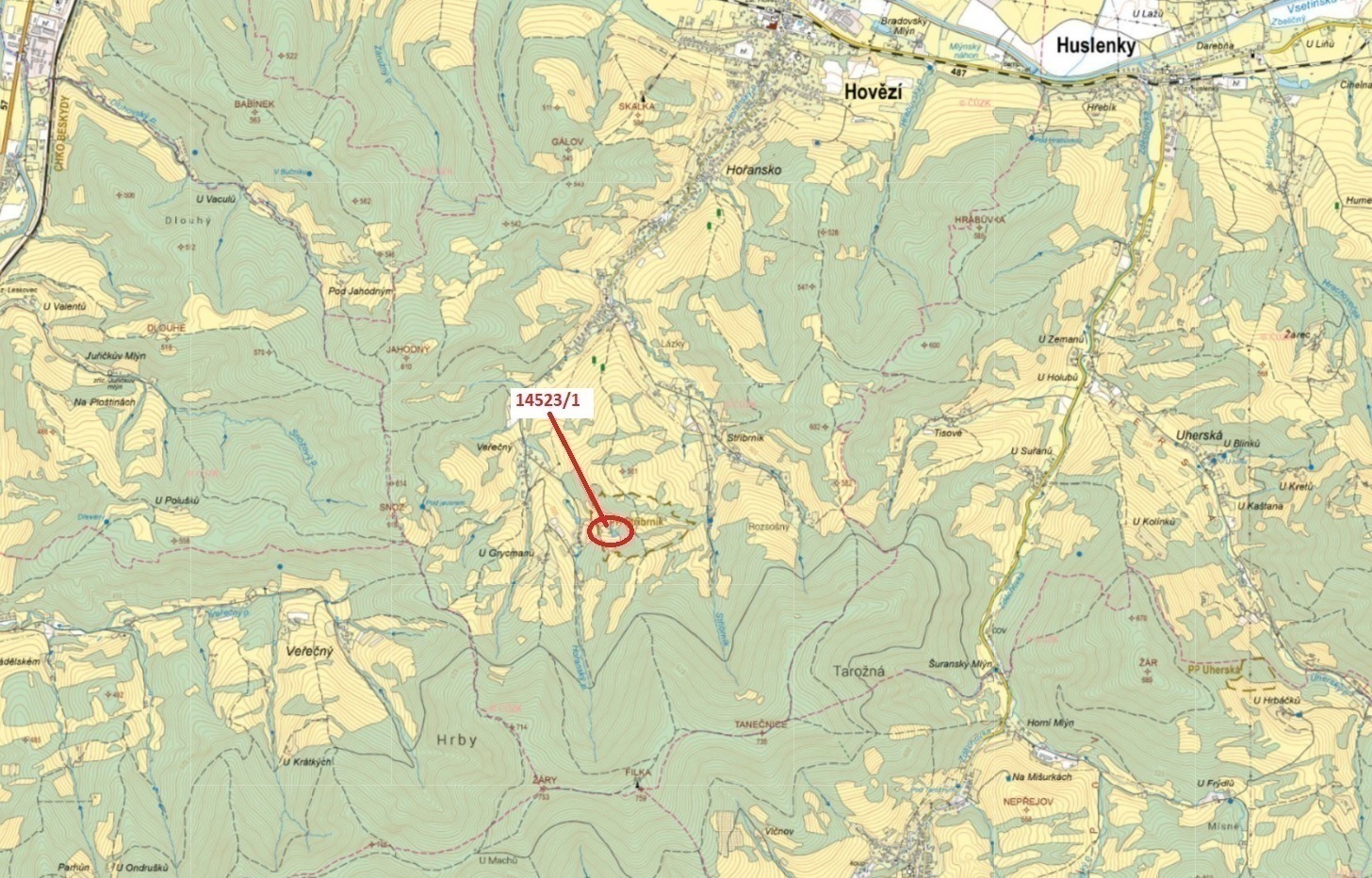 Lesní pozemek o výměře 1 547 m2, podíl 1/1, k.ú.
