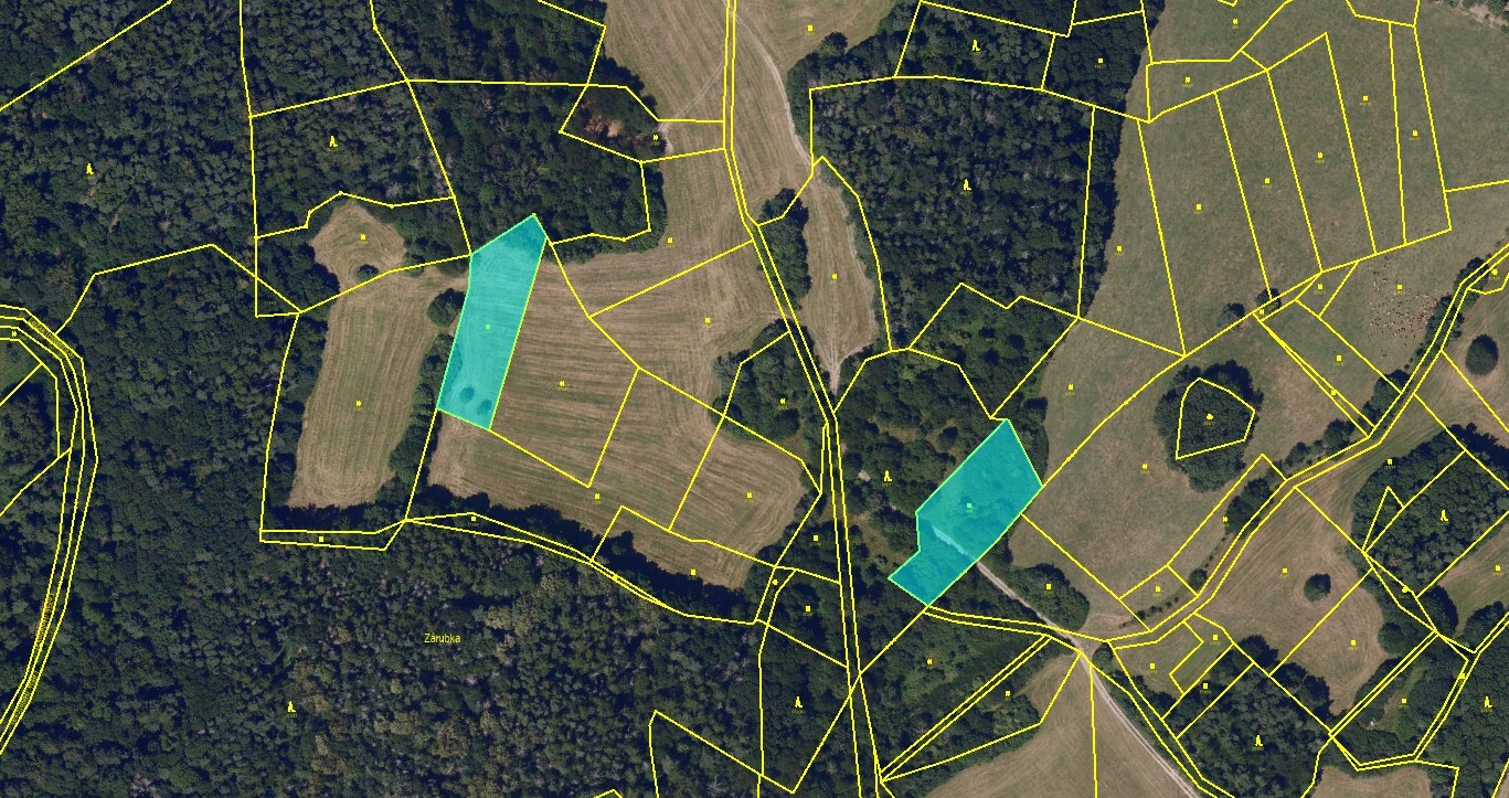 1/12 pozemků v obci Miřetice, k.ú. Havlovice u